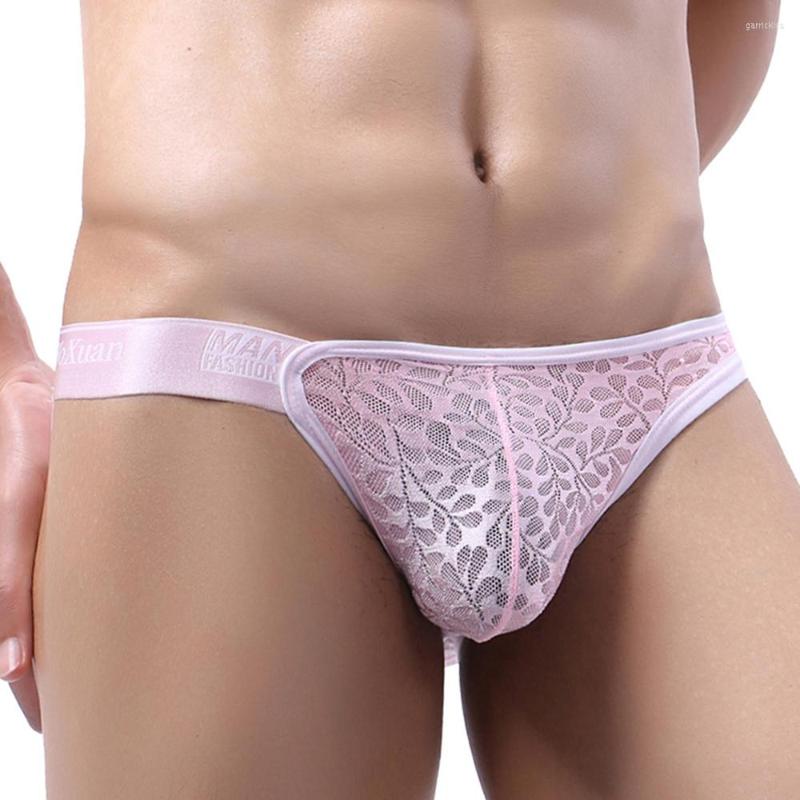 

Underpants Mens Low Rise Lace Bulge Pouch Thong T-Back G String Underwear Gay Thongs Bikini Erotic Knickers, Black
