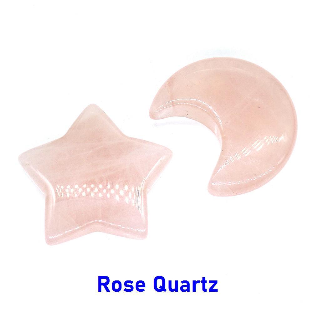

Stone Rose Quartz Moon And Star Shaped Statues Natural Crystal Stone Mascot Meditation Healing Reiki Gemstone Gift Room Decor Drop De Dh0Gx