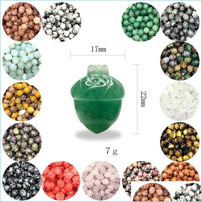 

Stone Lovely Natural Rose Quartz Crystal Stone Carved Mini Hazelnut Pine Cones Mineral Home Gemstone Decoration Diy Crafts Gift 17X17 Dhbio