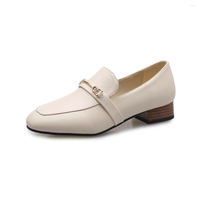 

Dress Shoes Early Spring Wind 2022 College Comfortable Low Heel Side With Large Yards 40-43 Shallow Mouth Joker Single Woman, Beige