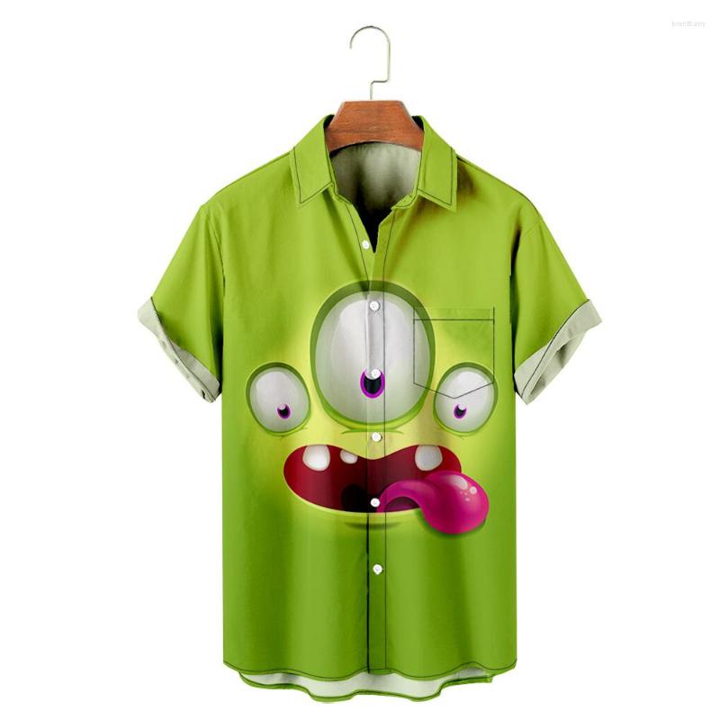 

Men's Casual Shirts Men's Hawaiian T-Shirt Y2K Hombre Fashion Shirt Horror Cartoon Face3D Print Cozy Short Sleeve Beach Oversized, Hl07150x11 eursize