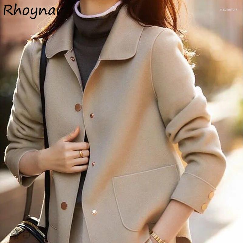 

Women's Jackets Basic Women Simple Lapel Outwear Autumn Temperament Fashion Loose All-match Buttons Up Office Lady Long Sleeve Mature, Black