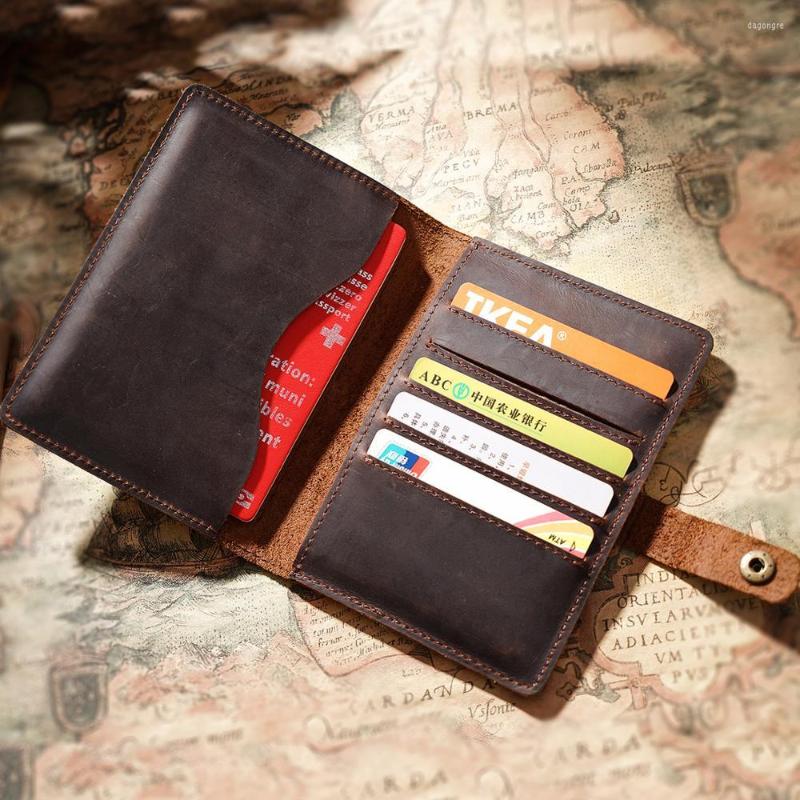 

Wallets SIKU Men's Leather Passport Case Handmade Card Holder Cover, Black