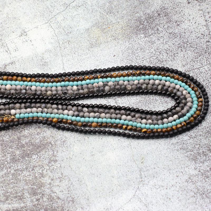 

Choker Vintage Stone Beads Necklaces For Men Women 4mm Natural Tiger Eye Lava Adjustable Braided Chains Classic Yoga Jewelry Gift