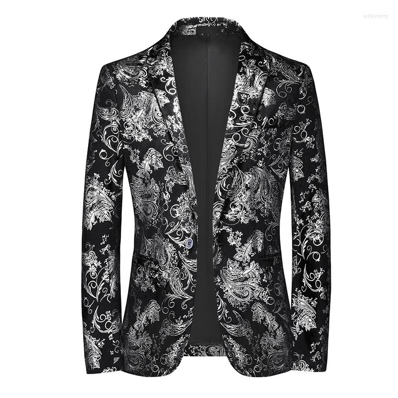 

Men's Suits 2022 Gold Silver Shiny Blazers Men Night Club DJ Stage Performances Suit Jacket Fashion Slim Party Coats 6XL-M