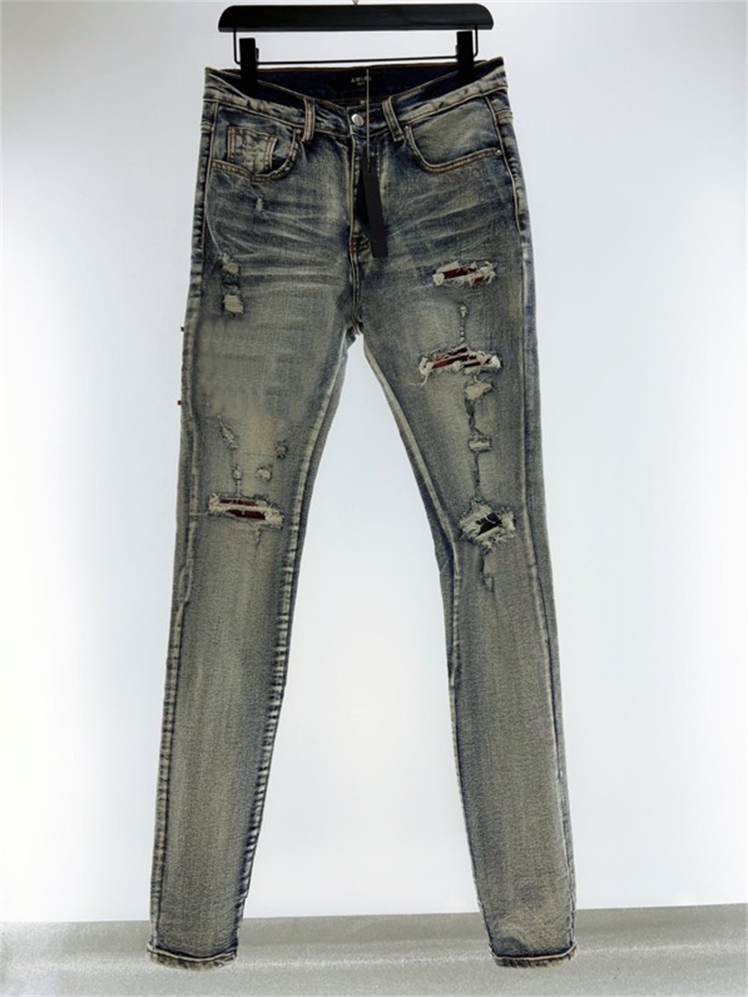 

Men's Jeans Designer letter embroidery Slim Casual Hole Slim Straight Pleated Biker Male Denim Top Fashion jean Man Pants