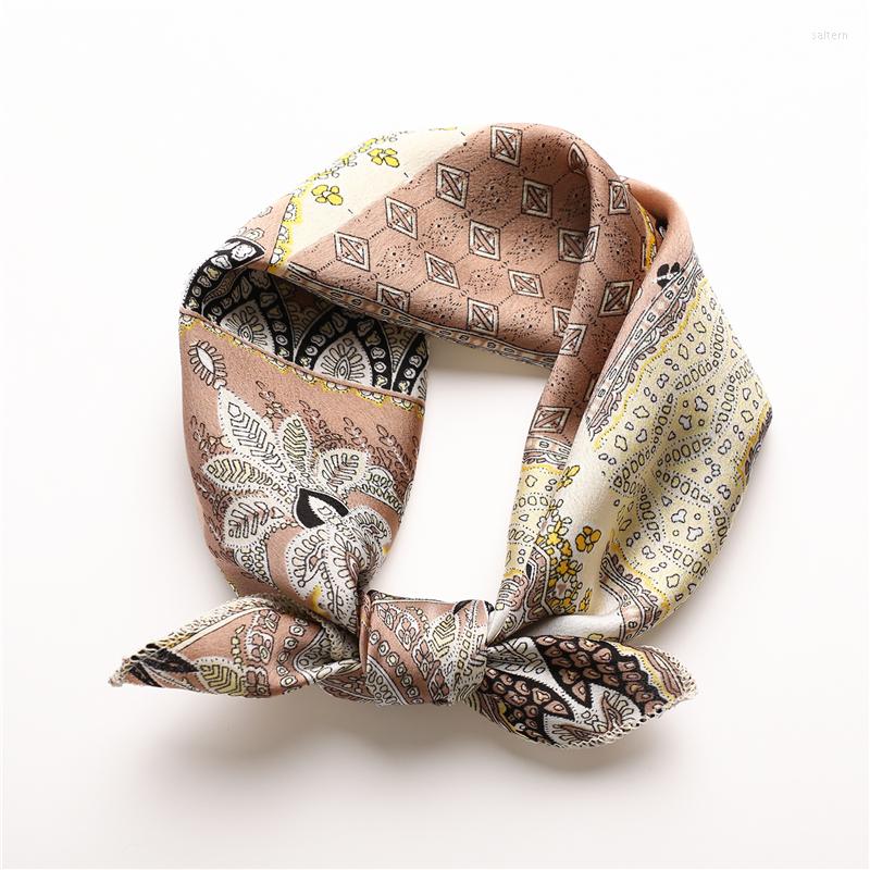

Scarves 2022 Women Silk Square Scarf Print Fashion Lady Hair Foulard Female Shawl And Wraps Neckerchief Accessories Summer
