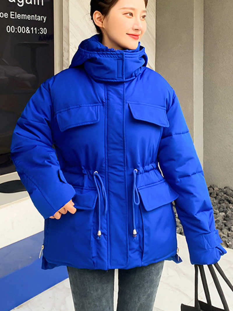 

Women's Down Parkas Winter Tooling Hooded Cotton-padded Jacket Women's 2022 Korean Version Candy Color Loose Warm Down Cotton Padded Jacket T221011, Yellow