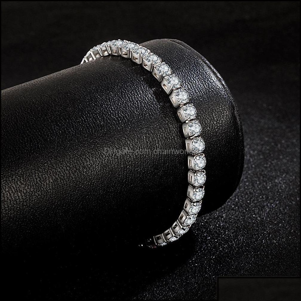 

Tennis Tennis Bracelets Jewelry Luxury Diamond Bracelet Zircon Link Chain Bangles Valentines Day Gift Girlfriend Chirstmas Women Men Dh5Ei