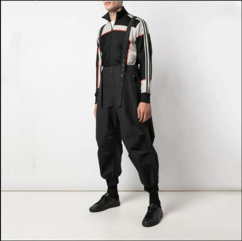 

Men's Pants Custom Made Spring And Autumn Men Large Size Overalls Korean Style Strapless Casual Loose Fashion Jumpsuits, Black