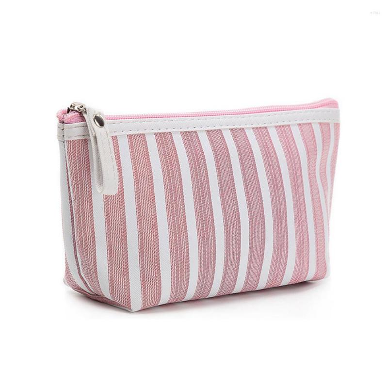 

Cosmetic Bags Makeup Pouch Travel Striped Printed Bag Toiletry Organizer Purse SCI88, Blue
