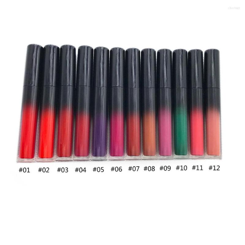 

Lip Gloss 12 Colors Matte Velvet Glaze Easy Makeup Private Labell Customization Wholesale Bulk, 5 pcs without logo