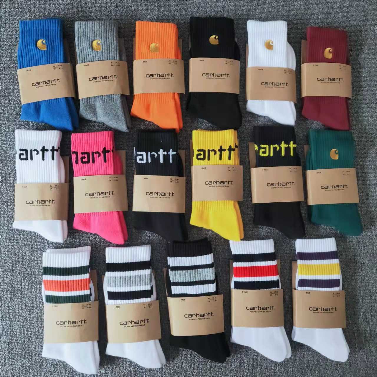 

Towel Socks for Men and Women 2022 Fashion European and American Brand Carhart Embroidery New American Bottom Gold Outdoor Sports, 15