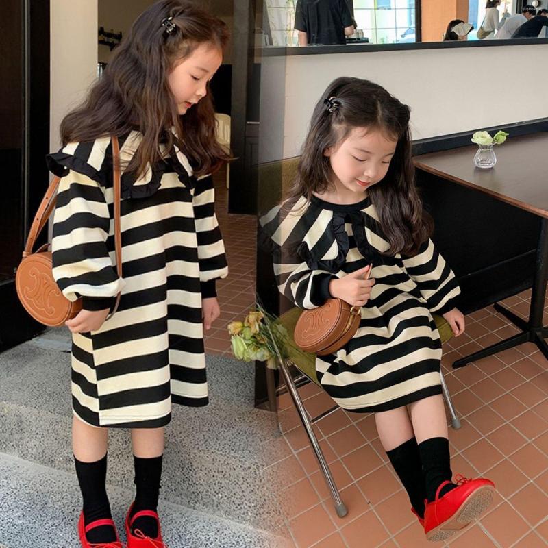 

Girl Dresses Girls Dress Autumn Children's Stripe Long-sleeved Skirt Clothes Casual Princess For Sweater