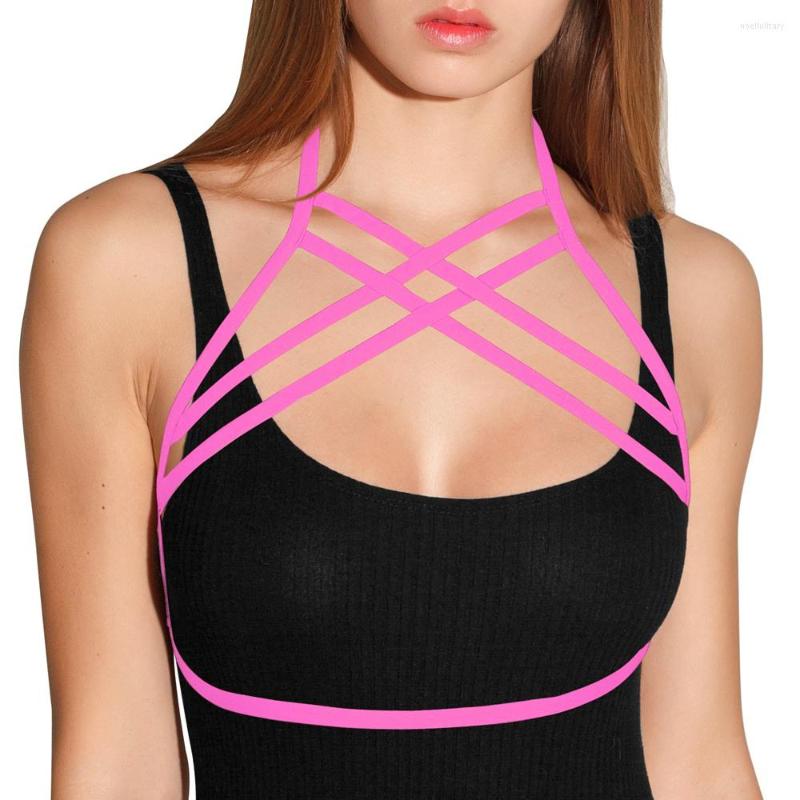 

Garters Women's Harness Bra Tops Fetish Waist Belt Punk Gothic Clothes Sexy Lingerie Suspender Body Pole Dance Rave Erotic Costume, White