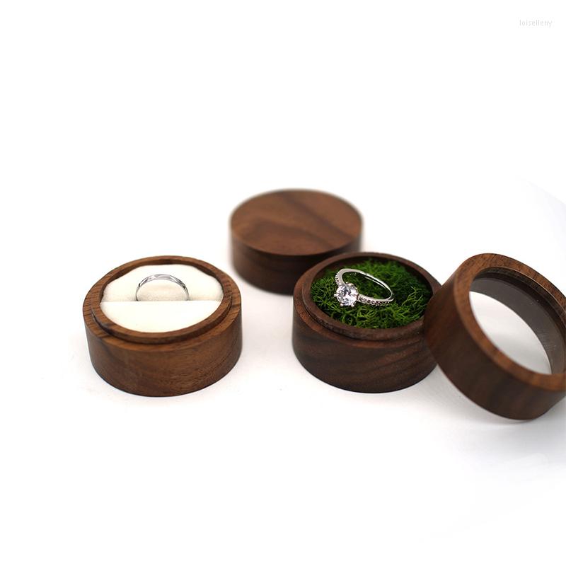 

Jewelry Pouches 1Pcs Wood Box Wedding Ring Earring Rings Organizer Luxury Gift Packaging
