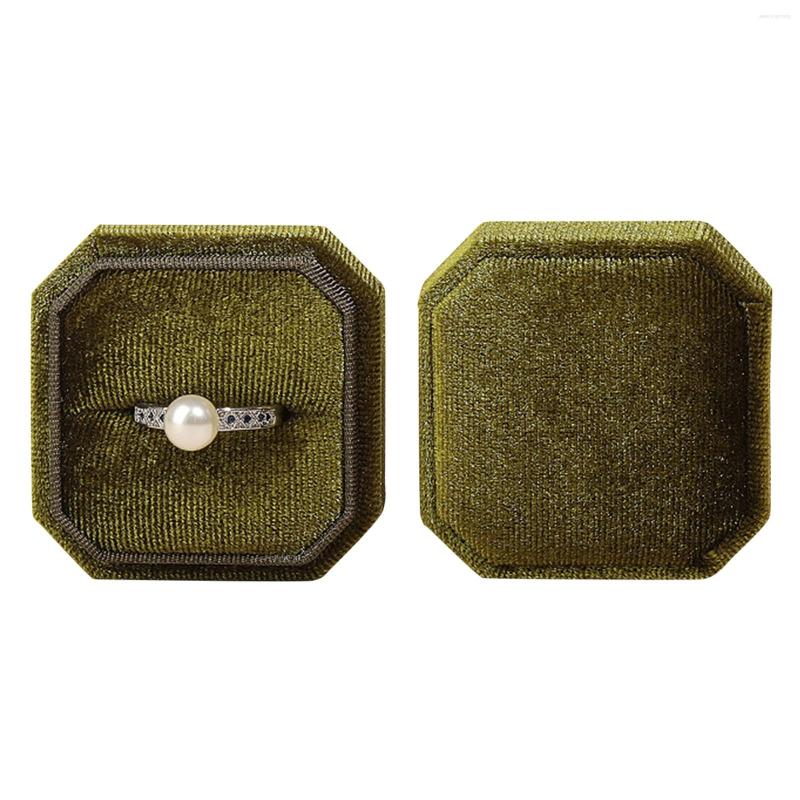 

Jewelry Pouches Gorgeous Antique Velvet Ring Box Engagement Wedding Keepsake Bridal Po Single And Double Slots Octagon