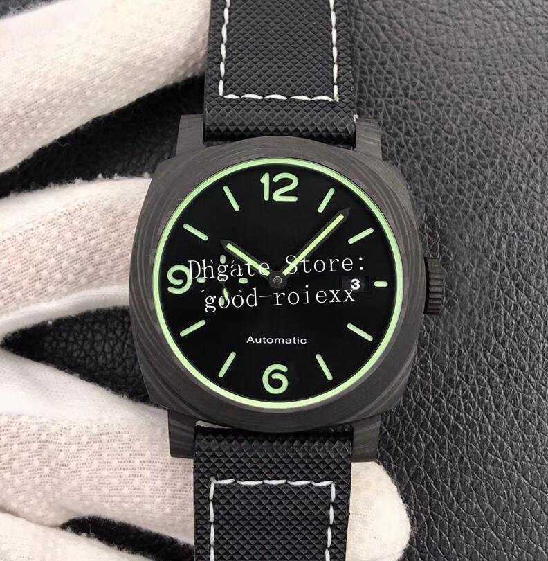 

SuperLumed Watches Men Watch Men's Automatic P.9001 Movement 1118 Carbon Fiber VS Black Leather Pam Anniversary 70 Year VSF Sapphire Date