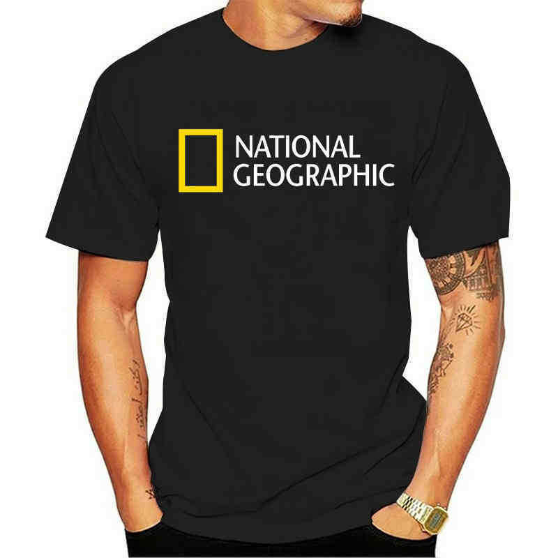 

National Geographic Tshirt Men Summer Unisex T-Shirt Casual O-Neck Top Short Sve, Black