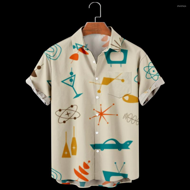 

Men's Casual Shirts Men's Cocktail Graphic 50s Style Shirt, A606