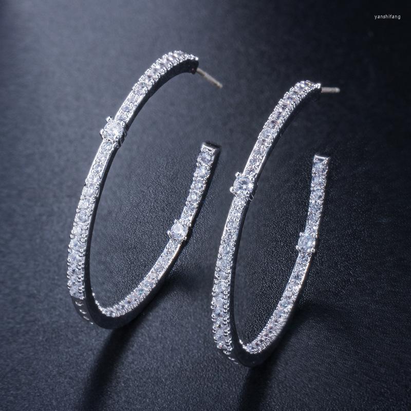 

Hoop Earrings Charm Vintage Women ESYS0235 Cubic Zircon Iced Out Bling Elegant Luxury Trendy Gift Jewelry