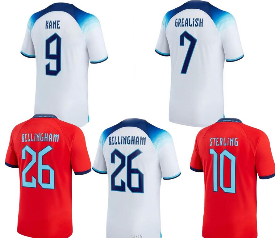 

9 KANE 10 STERLING soccer jerseys customized 22-23 home thai quality kingcaps 11 RASHFORD 14 PHILLIPS 17 SANCHO 19 MOUNT 7 GREALISH 6 MAGUIRE 5 STONES Design Your Own, 22-23 away with patch