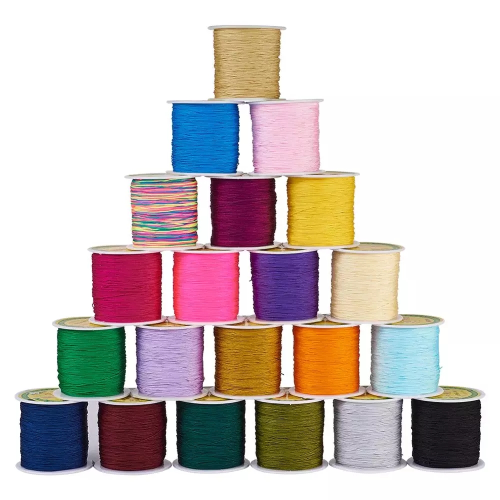 

0.8mm Nylon Thread Cords for Jewelry Making DIY Accessories Necklace Bracelet Black Red White Blue Wire