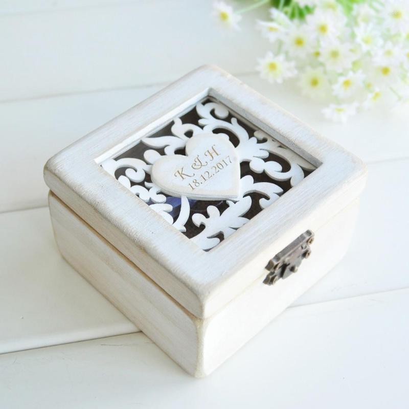 

Jewelry Pouches Personalized Wedding Ring Box Rustic Shabby Chic Engagement Bearer Pillow Holder Keepsake