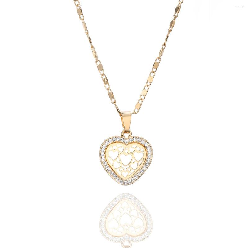 

Choker Gold Love Heart Fashion Necklace For Women Small Hollow Pendant Jewelry Trenday Gift