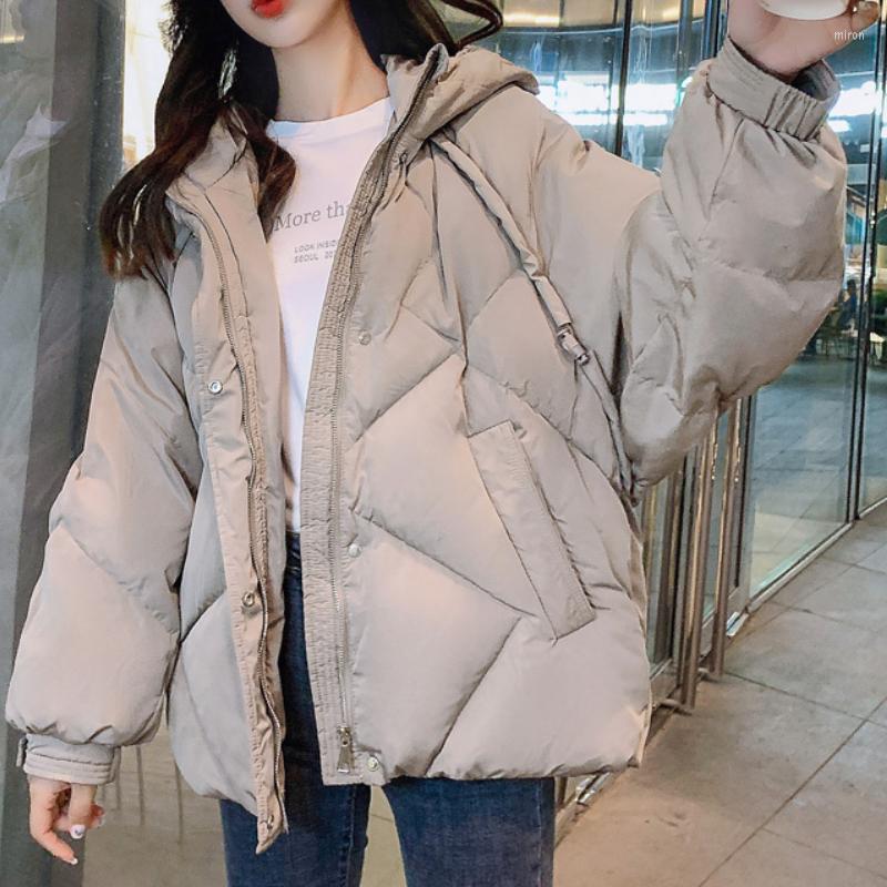 

Women's Trench Coats AYUNSUE Women's Winter Jackets 2022 Hooded Casual Parkas Autumn Streetwear Cotton Padded Coat Female Korean Fashion, Klein blue