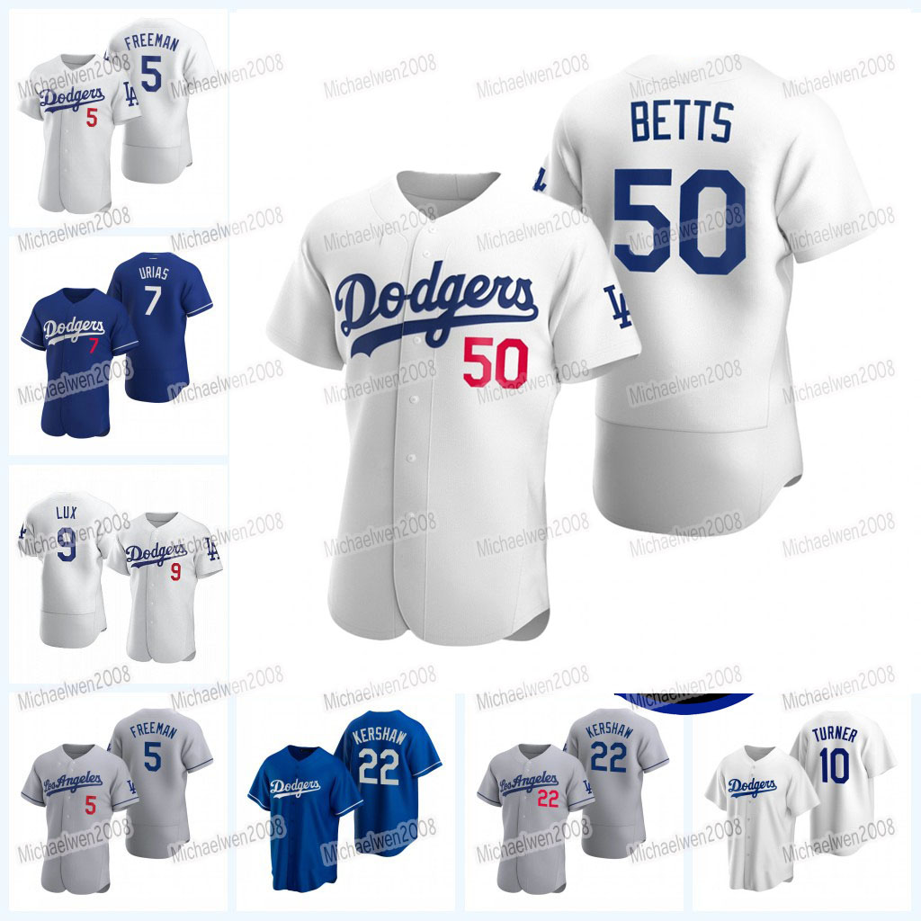 

Dodgers Mookie Betts Jersey Los Angeles Cody Bellinger Trea Turner Clayton Kershaw Julio Urias Freddie Freeman Max Muncy Will Smith Tony Gonsolin Dustin May, Men cool base