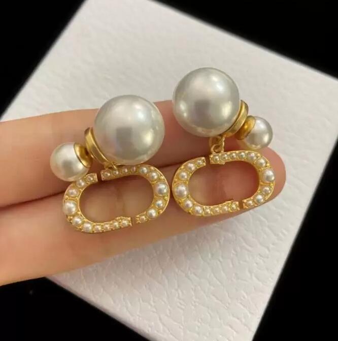 Boucles d'oreilles de lettre pour femmes Studs de nouvelles boucles d'oreilles de perles amateurs de mariage de mariage bijoux d'engagement
