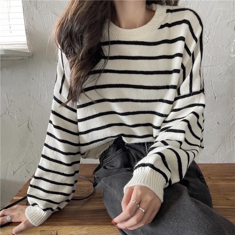 

Women's Sweaters Cost-Effective Striped Design Fur, White