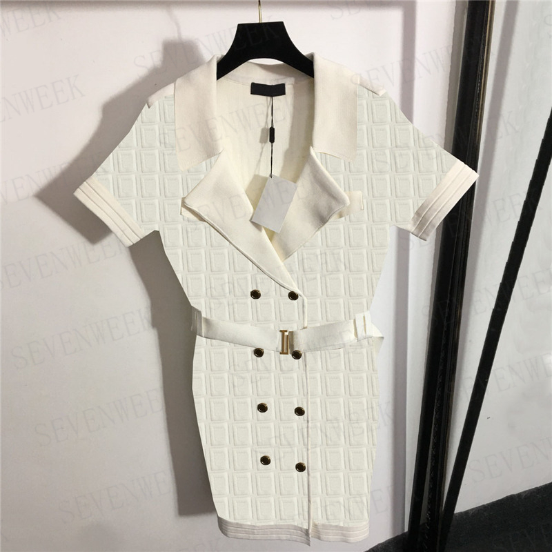 

Maze Pattern Womens Knits Hoodie Dresses With Belt Short Sleeve Fashion Sweaters Charm Ladies Party Knitting Casual Dress Clothes, Black