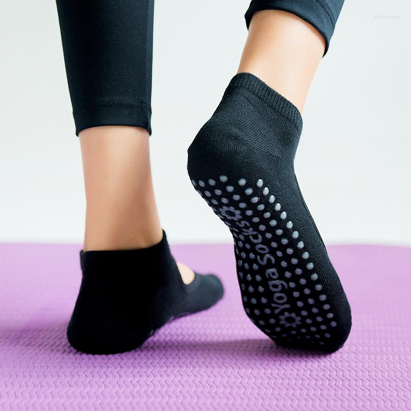 

Women Socks High Quality Pilates Anti-Slip Breathable Backless Yoga Ankle Ladies Ballet Dance Sports For Fitness Gym, B-black