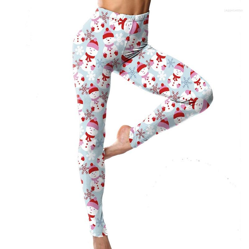 

Women's Leggings Lady Christmas Holiday Party Snow And Deer Printed Geometric Patten Pants Street Santa Gift Legging