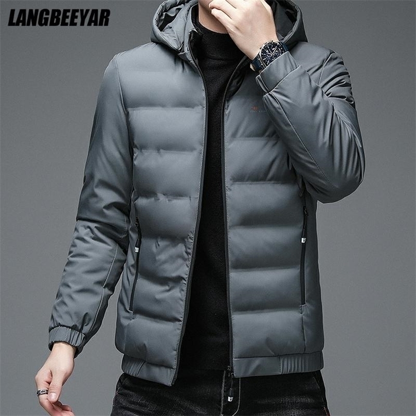 

Mens Down Parkas Warm Designer Brand Casual Fashion Windproof Parka Bubble Jacket With Hood Men Windbreaker Puffer Coat Winter Men Clothes 221010, Grey