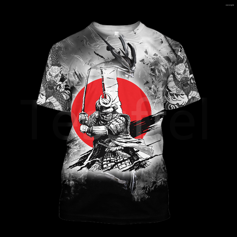 

Men's T Shirts Est Fashion Japanese Samurai Skull Tattoo 3DPrint Men/Women Summer Casual Tee Short Sleeve T-Shirts Streetwear A2, Color as picture