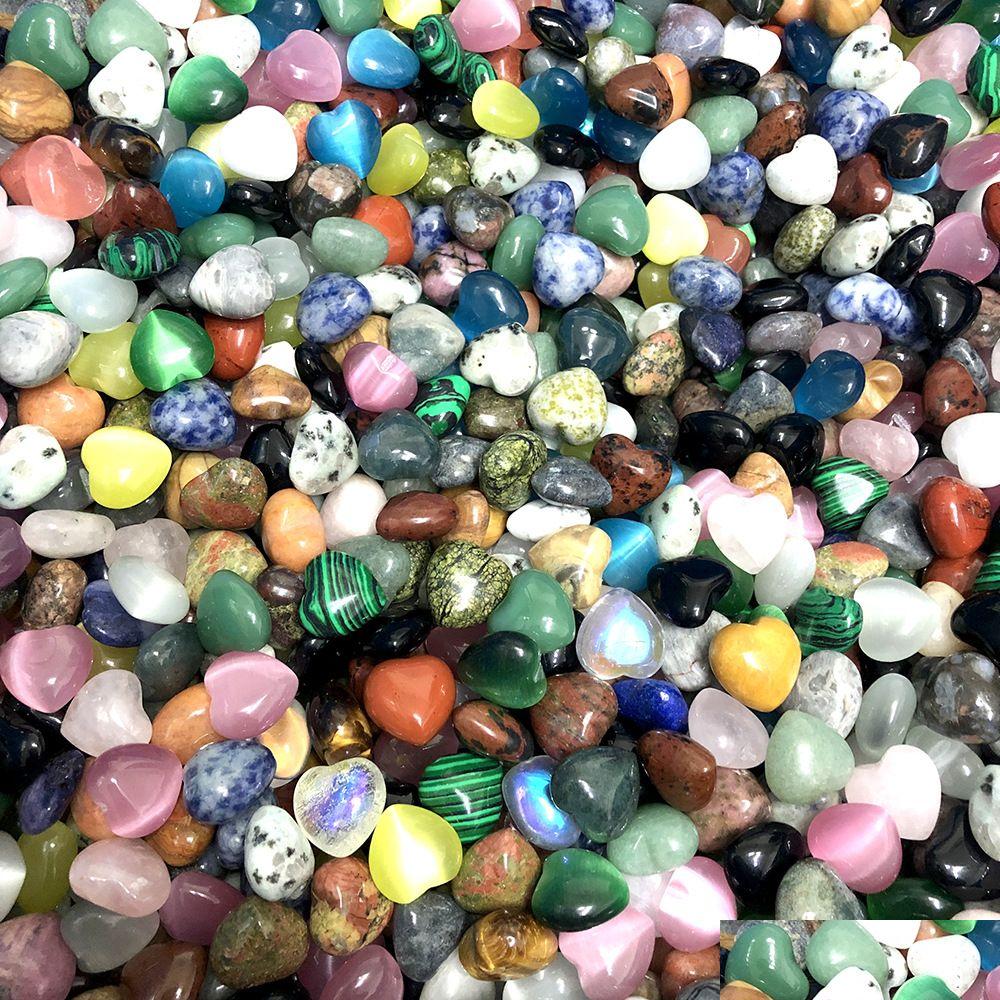 

Stone 15Mm Natural Stone Crystal Mini Heart Ornaments Quartz Healing Crystals Energy Reiki Gem Craft Hand Pieces Living Room Decorati Dhhca