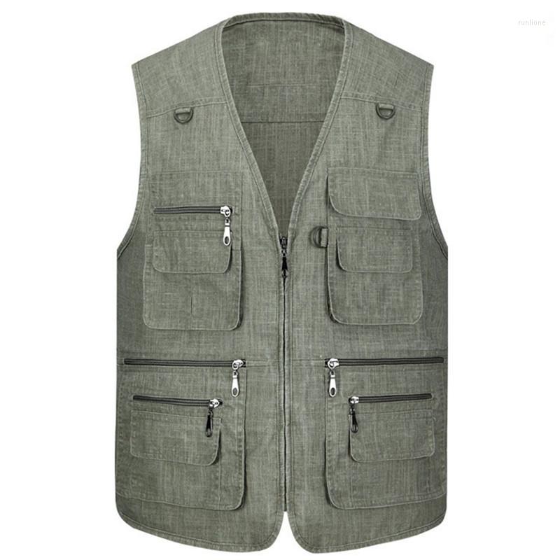 

Men's Tank Tops 2022 Men's Multi-Pocket Vest Spring And Summer Loose Outdoor Fishing Reporter Thin Section Casual More Size L-4XL 5XL, 202 light gray