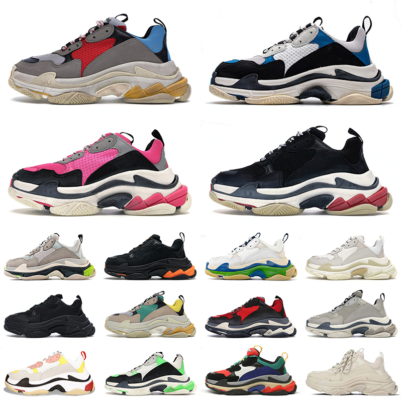 

Classic Triple S Men Luxurys Designers Running Shoes Triple White Black Grey Red Pink Green Triple-S Paris 17FW Sports Shoe Platform Sneakers Women Trainers Jogging, A10 pink 36-40