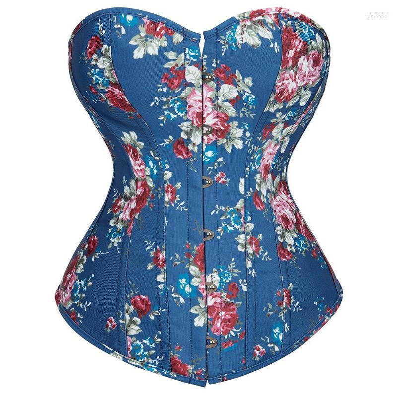 

Bustiers & Corsets Sexy Floral Lace Up Corset Top For Women Pink Jacquard Overbust Waist Cincher Vintage Plus Size Body Shaper 6XL, Black
