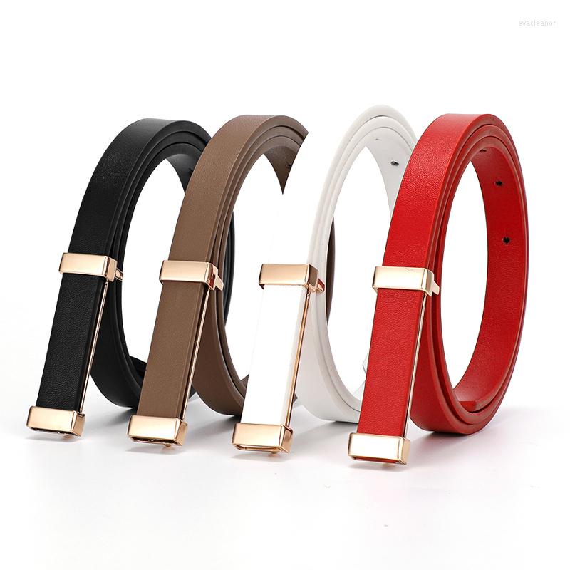 

Belts Female Thin Leather Belt All-Match Jeans Fashion Simple Decoration Dress Waist Ins Small Adjustable, White
