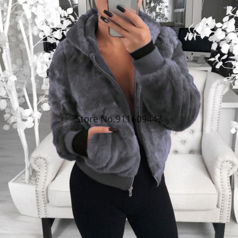 

Women' Fur Plus Size 5XL 4XL Faux Women Coat With Hood High Waist Fashion Slim Black Red Pink Jacket Fake Coats, Beige
