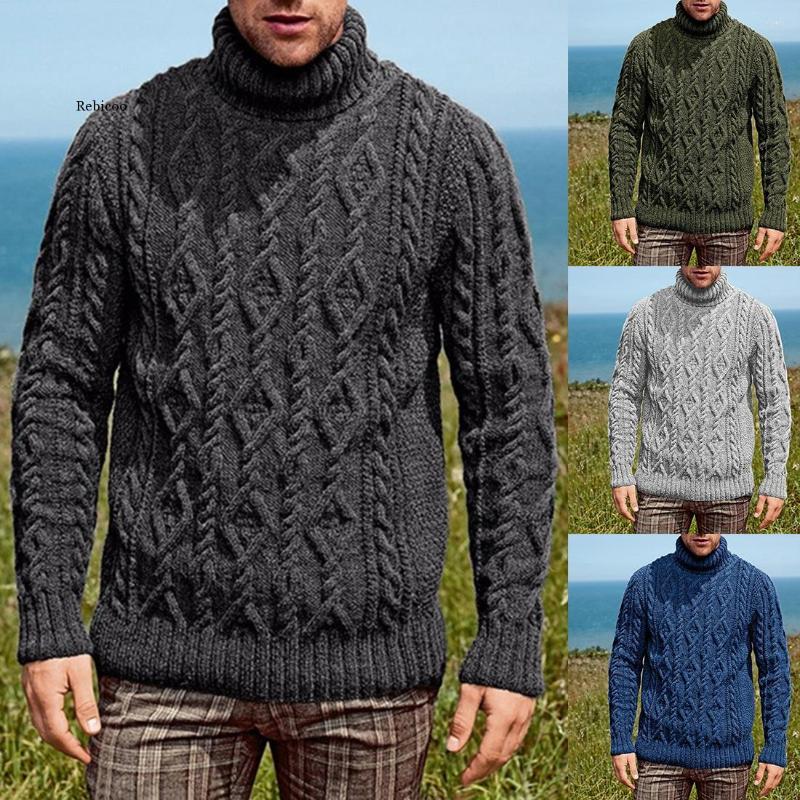 

Men's Sweaters 4 Color Men Fashion Sweater Solid Long Sleeve Turleneck Winter Knitted Blouse Casual Knitwear Pullover, Black