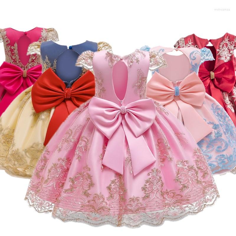 

Girl Dresses Princess Birthday Party For Girls Children High-end Evening Cosplay Costume Kids Elegant Wedding Embroidery Dress 4-10 Years, As photo8