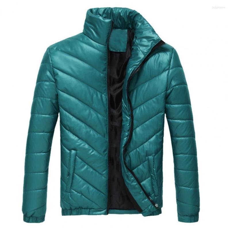 

Men's Down Men Winter Coat Stand Collar Water-Resistant Male Puffer Jacket Overcoat, Green