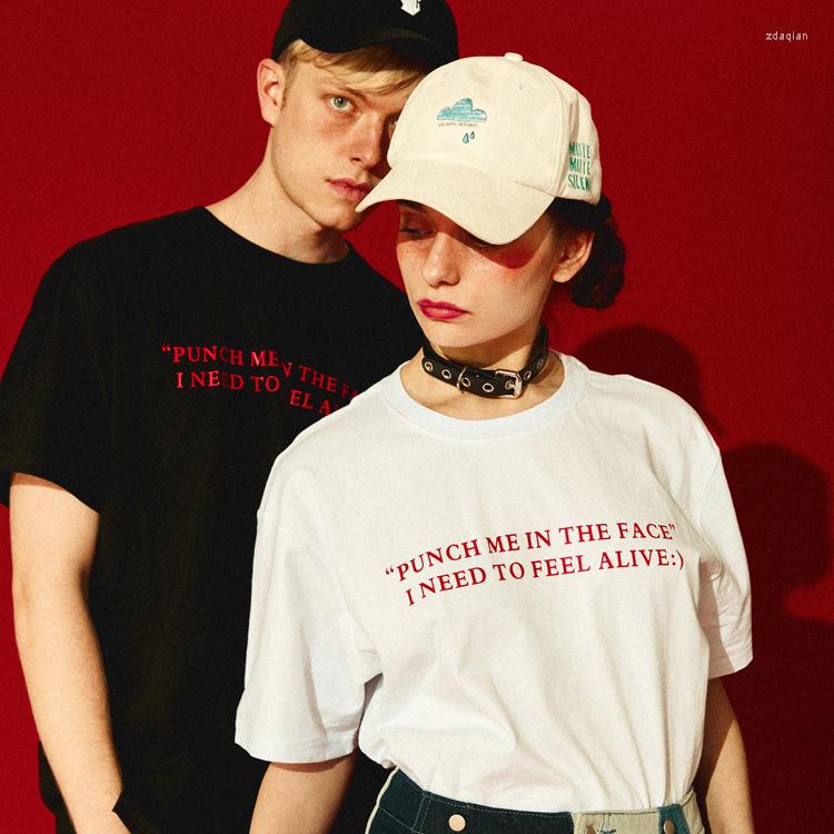 

Men' T Shirts Tide Brand Original T-shirt Simple Letters Loose Large Size Cotton Men And Women Couple Short-sleeved, Black