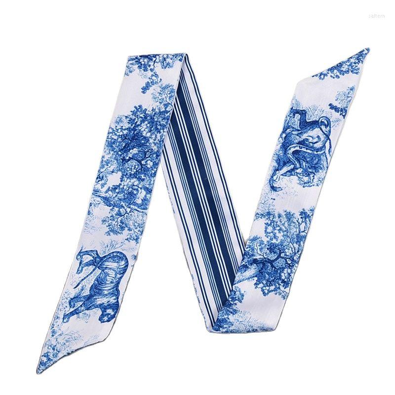 

Scarves Twill Print Silk Scarf Ladies Handbag Handle Ribbon 2022 Boutique Brand