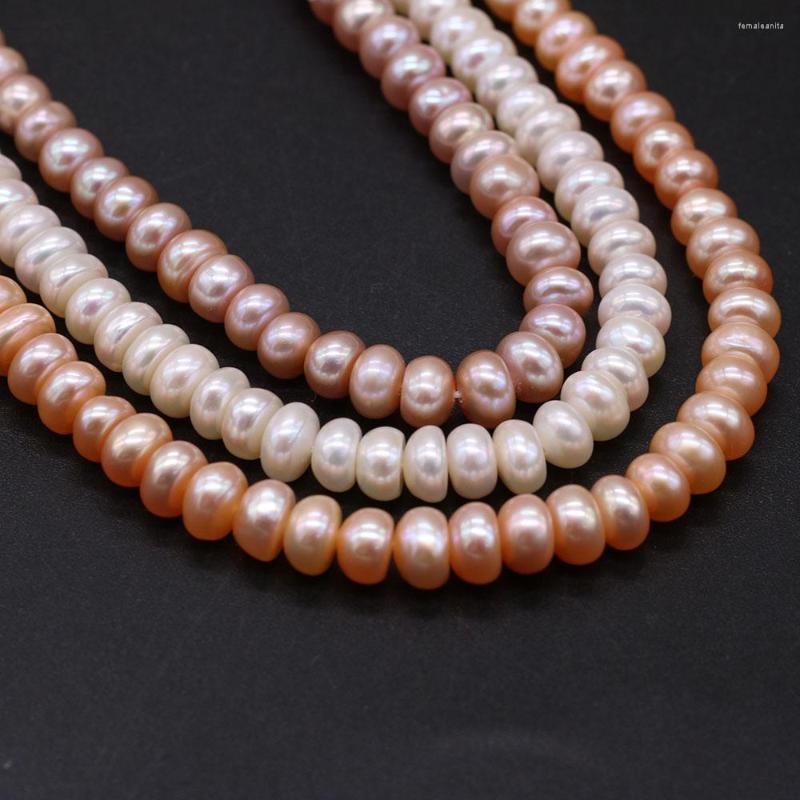 

Beads Real Natural Freshwater White Pearls Punch Vertical Perforated 36 Cm Strand 7-8mm For Jewelry Making Necklace